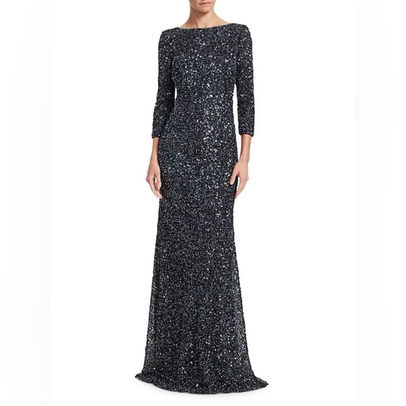 THEIA Crunchy Sequin Boatneck Gown - Size 8 - Picture 1 of 8